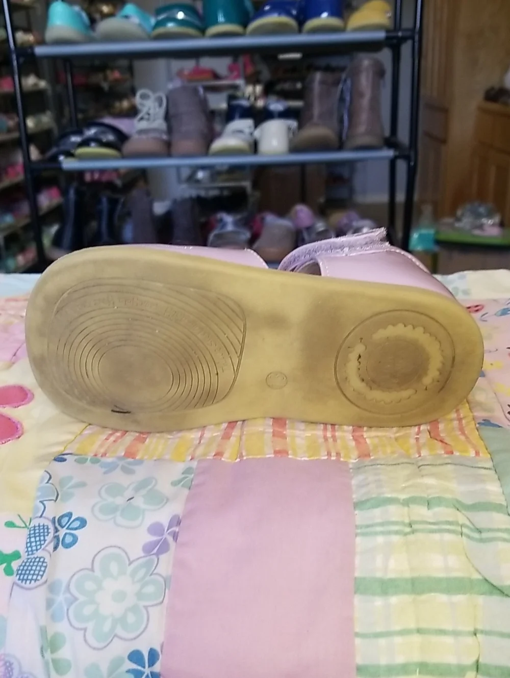 Livie & Luca Lavender & Pink Patent Leather Mary Janes Size 13 Petals